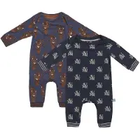 Charlie Choe - 2pack - Navy Boxpak - Salopette - Kruippakje - Babypakje - Jumpsuit - Geboortepakje - Romper - Draken- Tijgers - Maat 62