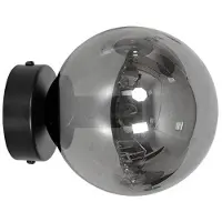 Emibig Kinkiet ROSSI, zwart-chroom, 1xE14x10W, glas, afmetingen: 15x15x17cm, IP20,