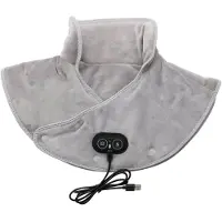 LONGZIMING -Elektrische Nek- en Schouderwarmteband met Massagefunctie – 3 Warmtestanden, Verwarmde Nekwrap van Zacht Fluweel, Comfortabel voor Ontspanning & Spierverlichting