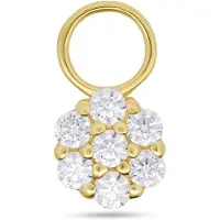 New Bling - 9NBG-O104 - 14K goud – Oorbelhanger - per stuk – Pavé Cirkel – Zirkonia