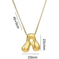 Yehwang Bubble ballon ketting letter A - ketting met Lettre A - ballon Letter - necklace - stainless steel - waterproof - yewelry - cadeau