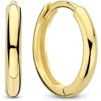 New Bling - 9NBG-0947 - 14K geelgouden oorbellen – 12 mm – glad design