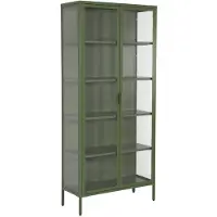 Sweeek - Vitrinekast gehard glas en staal 2 deuren 4 planken 180cm - arkansas