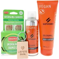 7th Heaven Superdry Sport Re:Charge Heren Cadeauset – Bodyspray & Hair & Body Wash met O’Keeffe’s Working Hands & Sleutelhanger “Liefste Papa” – Verzorgingspakket voor Mannen