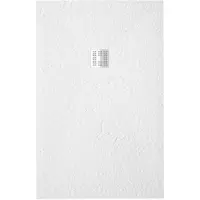 ZEZA Grade Douchebak - 110x80cm - antislip - antibacterieel - mineraalmarmer - rechthoek - mat wit 400000000000019993