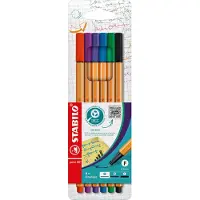 Stabilo point 88 Fineliner 0,4 mm Naaldpunt Kleurenassortiment 88/6 6 Stuks
