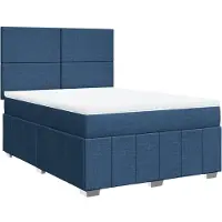 vidaXL Boxspring met matras stof blauw 140x200 cm