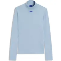 HUGO Top van stretchkatoen met hoge hals en logopatch Maat XS
