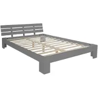 Homestyle4u Twijfelaarbedden - 120x200 cm - Houten Bed - Grijs