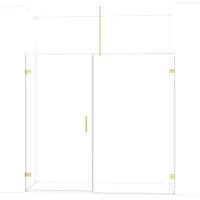 Maxaro Diamond Douchedeur | 215 cm Lichtgoud Helder glas Draaideur