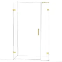 Maxaro Diamond Douchedeur | 125 cm Lichtgoud Helder glas Draaideur