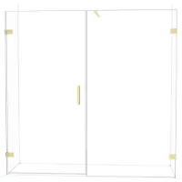 Maxaro Diamond Douchedeur | 205 cm Lichtgoud Helder glas Draaideur