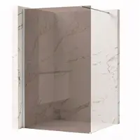 REA Flexi Brown 110 - Rookbruin Glas 6 Mm - Douchewand - Chrome120X110X195Cm