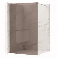 REA Flexi Brown 130 - Rookbruin Glas 6 Mm - Douchewand - Chrome120X130X195Cm
