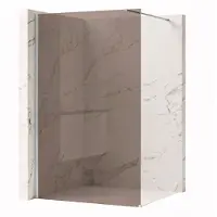 REA Flexi Brown 100 - Rookbruin Glas 6 Mm - Douchewand - Chrome120X100X195Cm