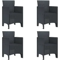 vidaXL Tuinstoel 4 pcs Antraciet 53 x 49 x 85 cm Polypropyleen