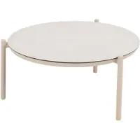 4SO Vic salontafel 73xH35 cm printed ceramic latte