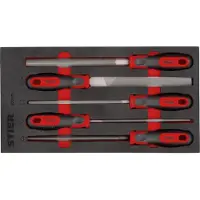 Stier werkplaatsvijlenset, 200 mm H2 5-delig in inlay van zacht schuim (EVA)