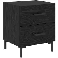 vidaXL Nachtkastje Zwart Eiken 40 x 35 x 47,5 cm Bewerkt hout