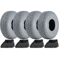Parnells 330x100 grijze banden en binnenbanden voor scootmobielen, luchtbanden 400-5 (set van 4)