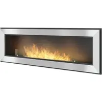 SOLOLED Frame 1500 roestvrijstalen inbouwbioethanolkachel met glas
