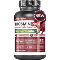 Vitastrong Diosmin PRO – Ondersteuning voor Microcirculatie & Gezonde Benen – Micronized Diosmin, ENOVITA, Paardenkastanje & Plantenextracten – Glutenvrij & Lactosevrij
