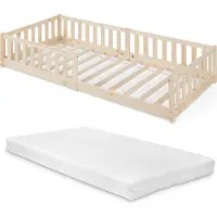 En.casa Kinderbed met matras Tanna 90x200 cm naturel []