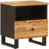 vidaXL Bedkast met lade Bruin 40 x 33 x 46 cm Massief Mango Hout