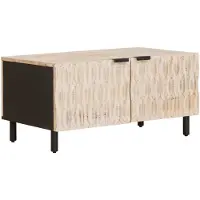 vidaXL Salontafel Wit 80 x 50 x 40 cm Massief Mango Hout
