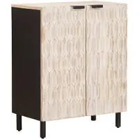 vidaXL Dressoir Witte Was Afwerking 60 x 33 x 75 cm Massief Mango Hout