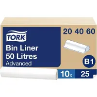 Tork 204060 Afvalzak 50 l Transparant 250 stuk(s)
