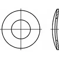 Toolcraft TO-6854529 Veerschijf Binnendiameter: 8 mm DIN 137 Verenstaal Verzinkt 1000 stuk(s)