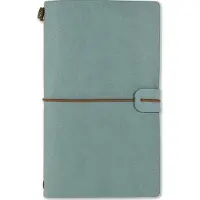 Peter Pauper Press Notitieboek - Voyager - Leder cover - Light Blue - met koordsluiting - 12x20 cm