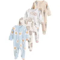 Next Rompertje/body beige / lichtblauw / brokaat / geel