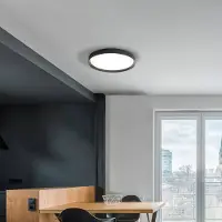 ACB ILUMINACIÓN Slimme plafondlamp Minsk, dimbaar, zwart, Woon-/ Eetkamer, metaal, Modern, Slimme plafondlamp