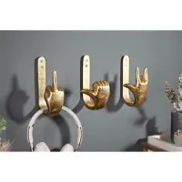 Invicta Extravagante kapstokken FINGERS goud set van 3 wandkapstokken - 40917