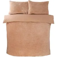 So Soft dekbedovertrek Waffle Teddy - Latte - 135x200