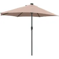 vidaXL Tuinparasol 294 x 150 x 224 cm Polyester en Staal Taupe