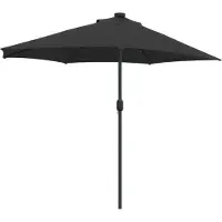 vidaXL Tuinparasol 294 x 150 x 224 cm Polyester en Staal Zwart