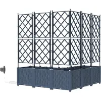 vidaXL Plantenbak 2 st Grijs 80 x 40 x 125,5 cm PP