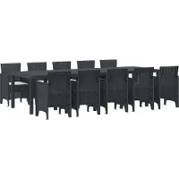 vidaXL Tuin Eettafel Set 11 st Antraciet en Crème