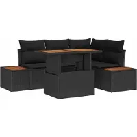vidaXL Tuinbank Set 5 st Zwart en Bruin