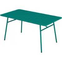 Vente-unique Ronde tuintafel D160 cm van metaal - Blauwgroen - MIRMANDE van MYLIA