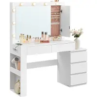 Vasagle Kaptafel met spiegel en LED