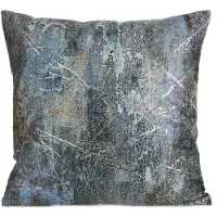 Eurofirany Turquoise Fluwele Kussensloop 45x45 cm met Metallic Print
