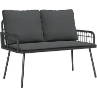vidaXL Tuinbank met kussen, antraciet, 114 x 64 x 90 cm, staal