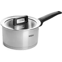 Norbert Woll Woll Concept steelpan met deksel: Ø 18 cm, 10 cm hoog, 2,5 liter, geschikt voor alle warmtebronnen, inclusief inductie