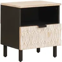 vidaXL Nachtkastje 2 pcs Wit 40 x 33 x 46 cm Massief Mango Hout
