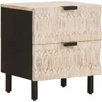 vidaXL Nachtkastje met lade Wit 40 x 33 x 46 cm Massief Mango Hout