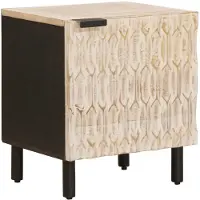 vidaXL Nachtkastje 2 st Wit 40 x 33 x 46 cm Massief Mango Hout